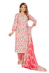 Amchoor Pink Cotton Floral Print Kurti Set for Women's