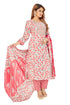 Amchoor Pink Cotton Floral Print Kurti Set for Women's