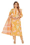 Amchoor Mustard Cotton Floral Print Kurti Set for Women's