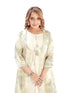 Amchoor Green Cotton Abstract Print Indo Fusion Dress for Women's