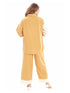 Amchoor Mustard Cotton Embroidered Co-ord Set for Women's