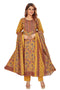 Amchoor Yellow Cotton Floral Print Kurti Set for Women's