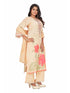 Amchoor Peach Cotton Floral Print KURTI SET for Women's