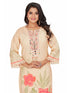 Amchoor Peach Cotton Floral Print KURTI SET for Women's