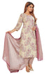 Amchoor Mauve Cotton Floral Print Kurti Set for Women's