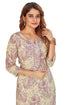 Amchoor Mauve Cotton Floral Print Kurti Set for Women's
