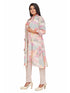 Amchoor Purple Cotton Abstract Print Indo Fusion Dress for Women's