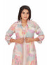 Amchoor Purple Cotton Abstract Print Indo Fusion Dress for Women's