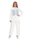 Amchoor Blue Cotton Embroidered Co-ord Set for Women's