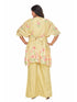 Amchoor YELLOW Cotton Solid Print KURTI PANT SET for Women's