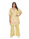 Amchoor YELLOW Cotton Solid Print KURTI PANT SET for Women's