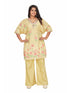Amchoor YELLOW Cotton Solid Print KURTI PANT SET for Women's