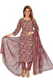 Amchoor Maroon Cotton Floral Print Kurti Set for Women's
