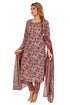 Amchoor Maroon Cotton Floral Print Kurti Set for Women's