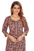 Amchoor Maroon Cotton Floral Print Kurti Set for Women's