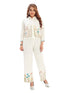 Amchoor Cream Cotton Floral Print Co-ord Set for Women's