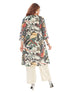 Amchoor Black Cotton Abstract Print Indo Fusion Dress for Women's