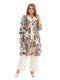 Amchoor Black Cotton Abstract Print Indo Fusion Dress for Women's