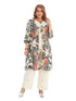 Amchoor Black Cotton Abstract Print Indo Fusion Dress for Women's