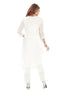 Amchoor Offwhite Kota Embroidered Print Kurti Set for Women's