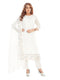 Amchoor Offwhite Kota Embroidered Print Kurti Set for Women's