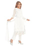 Amchoor Offwhite Kota Embroidered Print Kurti Set for Women's