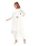 Amchoor Offwhite Kota Embroidered Print Kurti Set for Women's