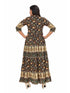 Amchoor Black Cotton Floral Print Dresses for Women's