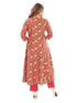 Amchoor Maroon Cotton Floral Print Kurti Set for Women's