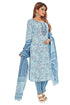 Amchoor Blue Cotton Floral Print Kurti Set for Women's