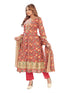 Amchoor Maroon Cotton Floral Print Kurti Set for Women's