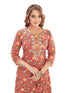 Amchoor Maroon Cotton Floral Print Kurti Set for Women's