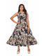 Amchoor Black Cotton Floral Print Dresses for Women's