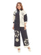 Amchoor Black Cotton Embroidered Co-ord Set for Women's