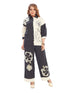 Amchoor Black Cotton Embroidered Co-ord Set for Women's