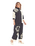 Amchoor Black Cotton Embroidered Co-ord Set for Women's