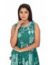 Amchoor Green Cotton Geometric Print Dresses for Women's