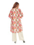 Amchoor Pink Cotton Floral Print Indo Fusion Dress for Women's