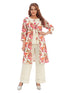 Amchoor Pink Cotton Floral Print Indo Fusion Dress for Women's