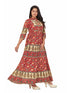 Amchoor Maroon Cotton Floral Print Dresses for Women's