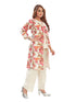 Amchoor Pink Cotton Floral Print Indo Fusion Dress for Women's