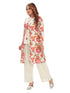 Amchoor Pink Cotton Floral Print Indo Fusion Dress for Women's