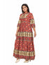 Amchoor Maroon Cotton Floral Print Dresses for Women's