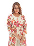 Amchoor Pink Cotton Floral Print Indo Fusion Dress for Women's