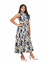 Amchoor Beige Cotton Abstract Print Dresses for Women's