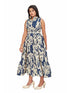 Amchoor Beige Cotton Abstract Print Dresses for Women's