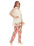 Amchoor Beige Cotton Floral Print Co-ord Set for Women's