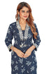 Amchoor Navy Cotton Batik Print Kurti Set for Women's