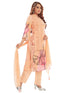 Amchoor Peach Cotton Floral Print Kurti Set for Women's