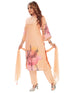 Amchoor Peach Cotton Floral Print Kurti Set for Women's